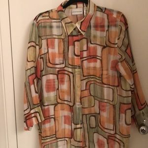 Pastel Geo Print Blouse by Alfred Dunner